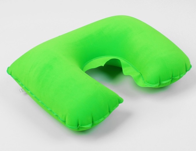 Подушка для путешествий надувная (зел, гол, серая)