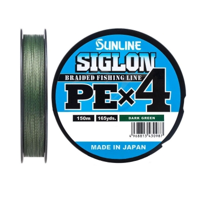 Леска плетеная Siglon PE X4, dark green, 150м, 0,153